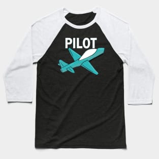 Pilot retro plane in blue Baseball T-Shirt